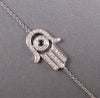 .35CT WHITE & BLACK DIAMOND 18KT WHITE GOLD CLASSIC CHAMSA HAMSA LUCKY BRACELET