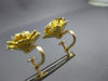 ANTIQUE LARGE .60CT DIAMOND 14KT YELLOW GOLD 3D FLOWER SCREWBACK EARRINGS #26760