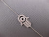 .35CT WHITE & BLACK DIAMOND 18KT WHITE GOLD CLASSIC CHAMSA HAMSA LUCKY BRACELET