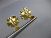 ANTIQUE LARGE .60CT DIAMOND 14KT YELLOW GOLD 3D FLOWER SCREWBACK EARRINGS #26760