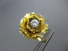 ANTIQUE LARGE .60CT DIAMOND 14KT YELLOW GOLD 3D FLOWER SCREWBACK EARRINGS #26760