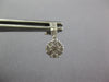 ESTATE SMALL .50CT DIAMOND 14KT WHITE GOLD 3D FLOWER CLUSTER HANGING EARRINGS