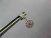 ESTATE SMALL .50CT DIAMOND 14KT WHITE GOLD 3D FLOWER CLUSTER HANGING EARRINGS