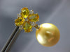 5.02CT DIAMOND & AAA YELLOW SAPPHIRE & SOUTH SEA PEARL 18KT YELLOW GOLD EARRINGS