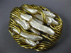 ANTIQUE MASSIVE 1.0CT DIAMOND AAA PEARL 14K 2 TONE GOLD MULTI LEAF PEDANT BROOCH