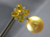5.02CT DIAMOND & AAA YELLOW SAPPHIRE & SOUTH SEA PEARL 18KT YELLOW GOLD EARRINGS