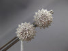 ESTATE LARGE 2.42CT DIAMOND 18KT WHITE GOLD CLASSIC CLUSTER FLOWER STUD EARRINGS