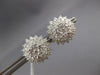 ESTATE LARGE 2.42CT DIAMOND 18KT WHITE GOLD CLASSIC CLUSTER FLOWER STUD EARRINGS