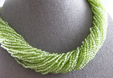 ANTIQUE EXTRA LARGE AAA PERIDOT 18K YELLOW GOLD HANDCRAFTED MULTISTRAND NECKLACE
