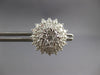 ESTATE LARGE 2.42CT DIAMOND 18KT WHITE GOLD CLASSIC CLUSTER FLOWER STUD EARRINGS