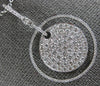 ESTATE LARGE 1.71CT DIAMOND 18KT WHITE GOLD 3D CIRCULAR PAVE LOVE PENDANT