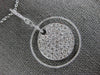 ESTATE LARGE 1.71CT DIAMOND 18KT WHITE GOLD 3D CIRCULAR PAVE LOVE PENDANT