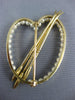 ANTIQUE LARGE SAPPHIRE & PEARL 14K YELLOW GOLD ARROW TO YOUR HEART BROOCH #26778
