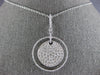 ESTATE LARGE 1.71CT DIAMOND 18KT WHITE GOLD 3D CIRCULAR PAVE LOVE PENDANT