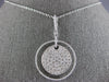 ESTATE LARGE 1.71CT DIAMOND 18KT WHITE GOLD 3D CIRCULAR PAVE LOVE PENDANT