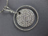 ESTATE LARGE 1.71CT DIAMOND 18KT WHITE GOLD 3D CIRCULAR PAVE LOVE PENDANT