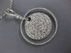 ESTATE LARGE 1.71CT DIAMOND 18KT WHITE GOLD 3D CIRCULAR PAVE LOVE PENDANT