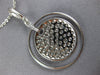 ESTATE LARGE 1.71CT DIAMOND 18KT WHITE GOLD 3D CIRCULAR PAVE LOVE PENDANT