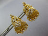 LARGE 1.50CT DIAMOND 22KT YELLOW GOLD FILIGREE FLORAL CLIP ON HANGING EARRINGS
