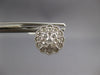 ESTATE LARGE 1.0CT DIAMOND 14KT WHITE GOLD CLUSTER FLOWER FILIGREE STUD EARRINGS