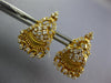 LARGE 1.50CT DIAMOND 22KT YELLOW GOLD FILIGREE FLORAL CLIP ON HANGING EARRINGS
