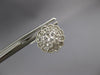 ESTATE LARGE 1.0CT DIAMOND 14KT WHITE GOLD CLUSTER FLOWER FILIGREE STUD EARRINGS