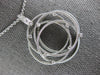 LARGE .18CT DIAMOND 18K WHITE GOLD 3D MESH MULTI ROW INTERTWINING FLOWER PENDANT