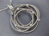 LARGE .18CT DIAMOND 18K WHITE GOLD 3D MESH MULTI ROW INTERTWINING FLOWER PENDANT