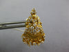 LARGE 1.50CT DIAMOND 22KT YELLOW GOLD FILIGREE FLORAL CLIP ON HANGING EARRINGS