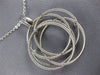 LARGE .18CT DIAMOND 18K WHITE GOLD 3D MESH MULTI ROW INTERTWINING FLOWER PENDANT
