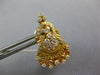 LARGE 1.50CT DIAMOND 22KT YELLOW GOLD FILIGREE FLORAL CLIP ON HANGING EARRINGS