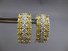 WIDE 5.62CT WHITE & CANARY DIAMOND 18K WHITE GOLD 3 ROW CLIP ON HANGING EARRINGS