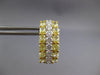 WIDE 5.62CT WHITE & CANARY DIAMOND 18K WHITE GOLD 3 ROW CLIP ON HANGING EARRINGS