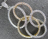 ESTATE LARGE 1.47CT DIAMOND 18KT TRI COLOR GOLD CIRCULAR OVAL LOVE KNOT PENDANT