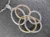 ESTATE LARGE 1.47CT DIAMOND 18KT TRI COLOR GOLD CIRCULAR OVAL LOVE KNOT PENDANT