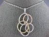 ESTATE LARGE 1.47CT DIAMOND 18KT TRI COLOR GOLD CIRCULAR OVAL LOVE KNOT PENDANT