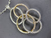 ESTATE LARGE 1.47CT DIAMOND 18KT TRI COLOR GOLD CIRCULAR OVAL LOVE KNOT PENDANT