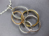 ESTATE LARGE 1.47CT DIAMOND 18KT TRI COLOR GOLD CIRCULAR OVAL LOVE KNOT PENDANT