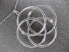 ESTATE LARGE .18CT DIAMOND 18K WHITE GOLD MULTI CIRCULAR MESH FLOWER FUN PENDANT