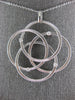 ESTATE LARGE .18CT DIAMOND 18K WHITE GOLD MULTI CIRCULAR MESH FLOWER FUN PENDANT