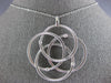 ESTATE LARGE .18CT DIAMOND 18K WHITE GOLD MULTI CIRCULAR MESH FLOWER FUN PENDANT