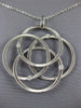 ESTATE LARGE .18CT DIAMOND 18K WHITE GOLD MULTI CIRCULAR MESH FLOWER FUN PENDANT