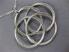 ESTATE LARGE .18CT DIAMOND 18K WHITE GOLD MULTI CIRCULAR MESH FLOWER FUN PENDANT