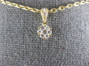 ESTATE .19CT DIAMOND 18KT YELLOW GOLD 3D CLASSIC CLUSTER FLOWER LOVE PENDANT
