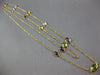 ESTATE EXTRA LONG 6.50CT AAA MULTI GEM 14KT YELLOW GOLD 3D MULTI SHAPE NECKLACE