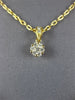 ESTATE .19CT DIAMOND 18KT YELLOW GOLD 3D CLASSIC CLUSTER FLOWER LOVE PENDANT