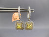 1.71CT WHITE & FANCY YELLOW DIAMOND 18KT 2 TONE GOLD 3D DOUBLE SQUARE EARRINGS