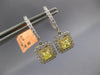 1.71CT WHITE & FANCY YELLOW DIAMOND 18KT 2 TONE GOLD 3D DOUBLE SQUARE EARRINGS