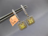 1.71CT WHITE & FANCY YELLOW DIAMOND 18KT 2 TONE GOLD 3D DOUBLE SQUARE EARRINGS