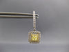 1.71CT WHITE & FANCY YELLOW DIAMOND 18KT 2 TONE GOLD 3D DOUBLE SQUARE EARRINGS